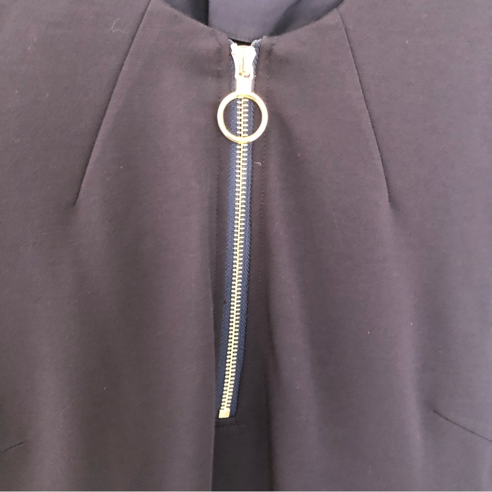 Tory Burch Pencil sheath Dress compression fabric front exposed Zipper pockets M - Picture 4 of 13